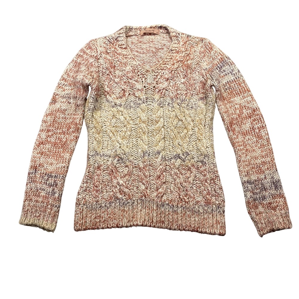 Elsamanda Alpaca Mohair Blend Cable Knit Pullover Sweater Wool‎ Italy Sz S